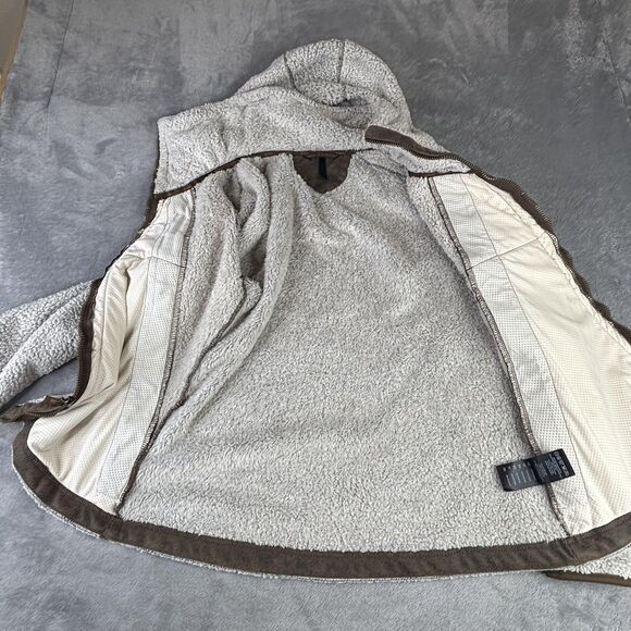 Kuhl Flight Jacket Womens Large Sherpa Fleece Zip Off Hood Thumbholes Pockets - Picture 4 of 14